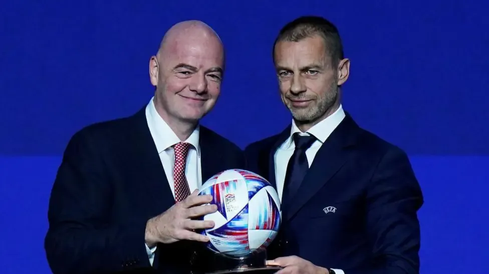 Gianni Infantino (left) and Aleksander Ceferin (right)