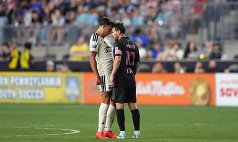 Lionel Messi goees head to head with Quinn Sullivan