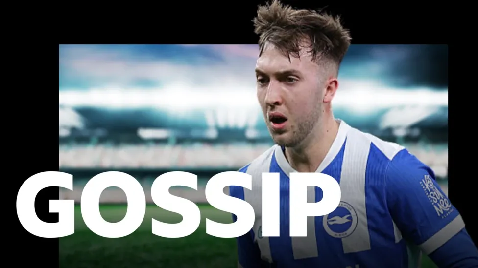 BBC Sport Gossip graphic featuring an image of Jack Hinshelwood playing for Brighton